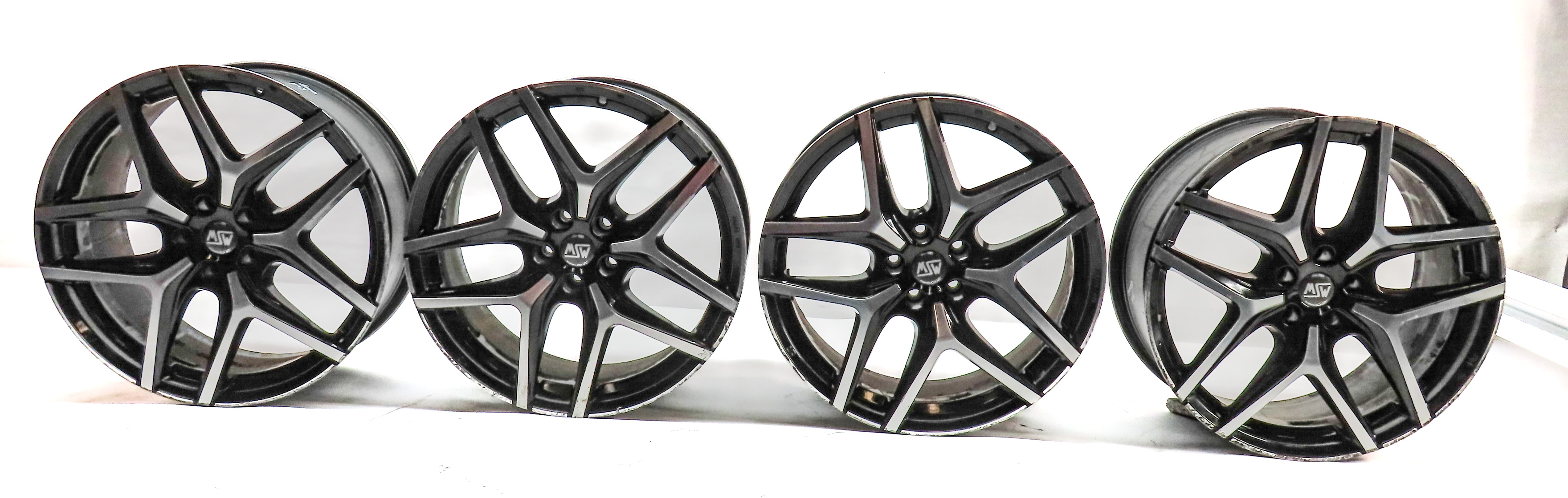 16 AUDI SQ5 B8 8R 20x8.5 MSW 40 5X112 MACHINED w/BLACK ACCENT WHEEL RIM SET/4 — exact item pictured